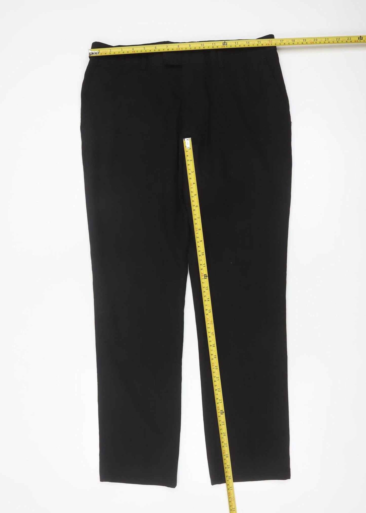 Next Men’s Black 34 Regular Straight Leg Dress Trousers 34W 31L