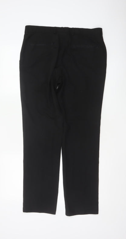 Next Men’s Black 34 Regular Straight Leg Dress Trousers 34W 31L