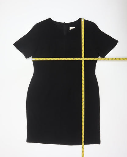 Hamells Women Black UK 16 Knee Length Sheath Dress Flared Sleeve