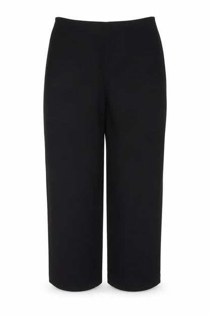 Laura Ashley Women Black Silk Wide-Leg Dress Trousers UK 12 Vintage