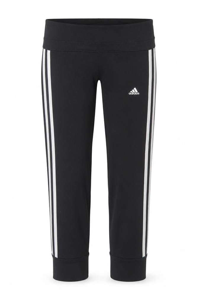 Front view of Adidas Women Black XS Climalite 3 Stripe Skinny Leggings Gym