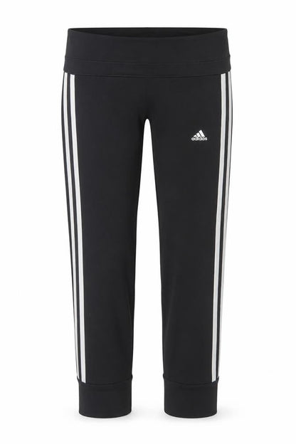 Front view of Adidas Women Black XS Climalite 3 Stripe Skinny Leggings Gym