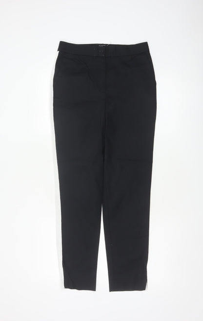 M&S Autograph Women’s Black Side Stripe Slim Tapered Trousers UK 6