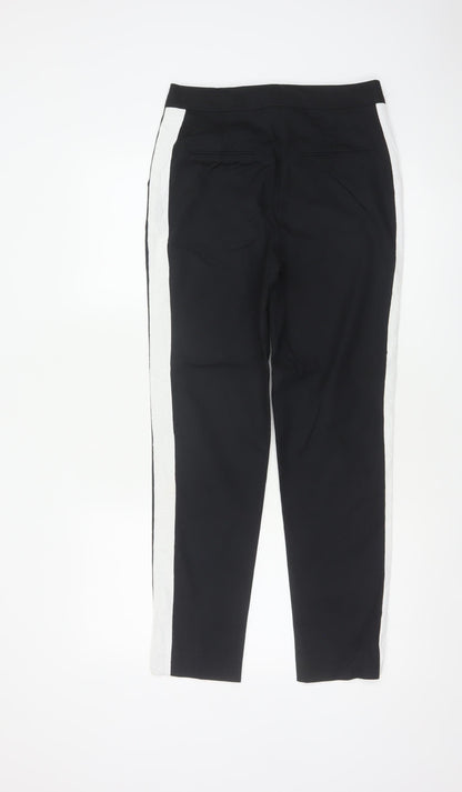 M&S Autograph Women’s Black Side Stripe Slim Tapered Trousers UK 6