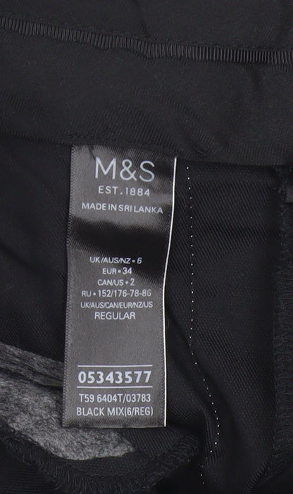 M&S Autograph Women’s Black Side Stripe Slim Tapered Trousers UK 6