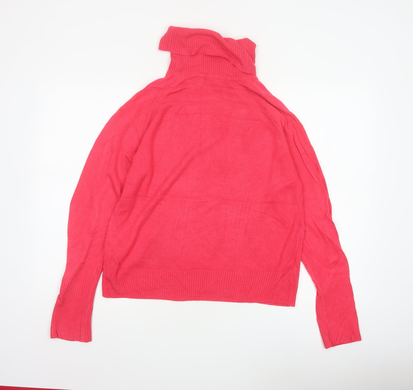 Marks and Spencer Women Pink M Roll Neck Raglan Knit Jumper