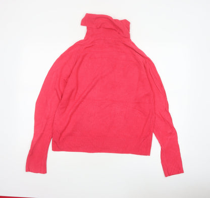 Marks and Spencer Women Pink M Roll Neck Raglan Knit Jumper