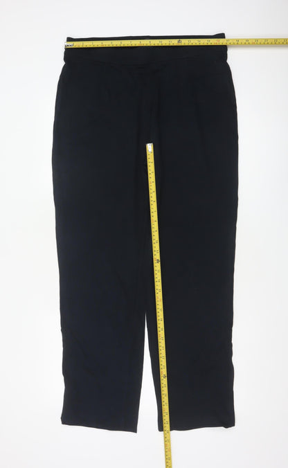 Marks & Spencer Women’s Black UK 16 Regular Pull-On Straight Trousers