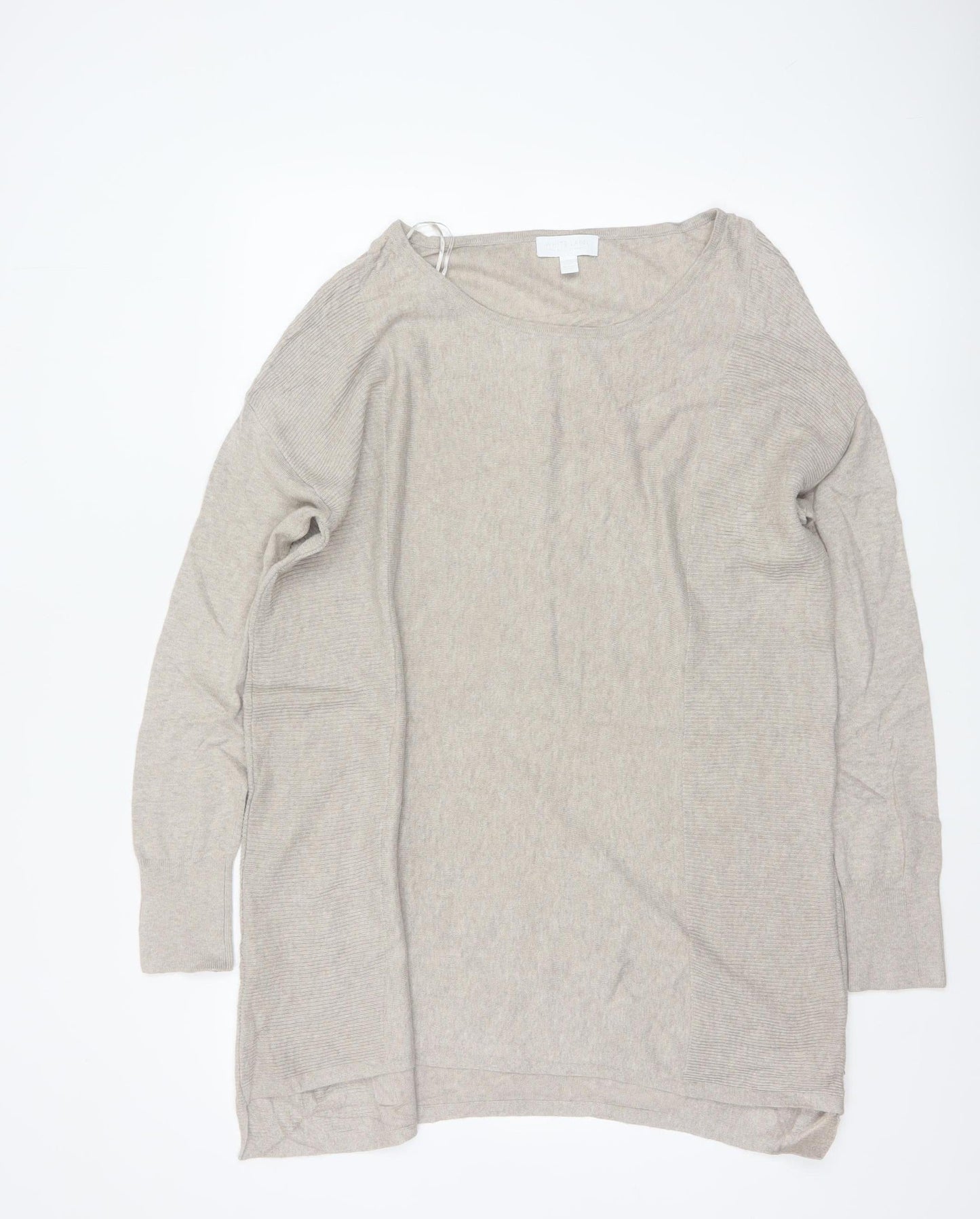 White Label The White Company Women Beige UK 14 Longline Tunic Jumper