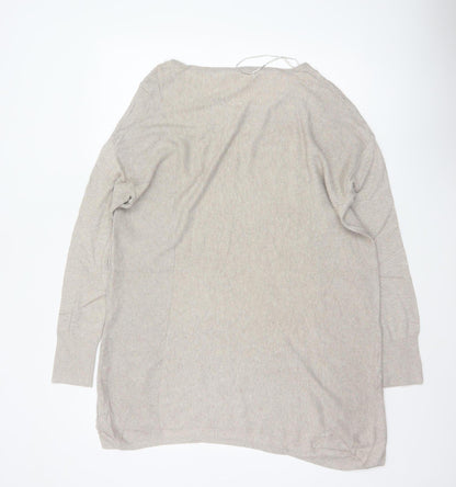 White Label The White Company Women Beige UK 14 Longline Tunic Jumper