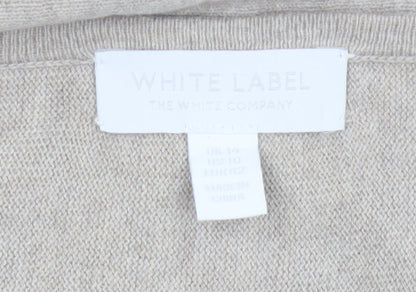 White Label The White Company Women Beige UK 14 Longline Tunic Jumper