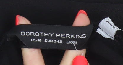 Dorothy Perkins Women Black UK 14 Tapered Elastic Waist Jogger Trousers