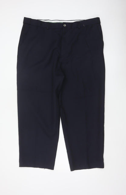 Arborlake Men’s Blue 42 Straight Flat Front Dress Trousers