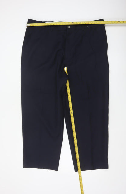 Arborlake Men’s Blue 42 Straight Flat Front Dress Trousers