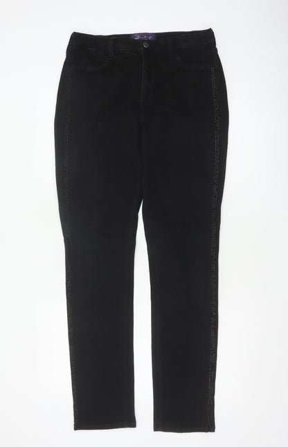 NYDJ Women’s Black UK 14 High Rise Skinny Rhinestone Jeans