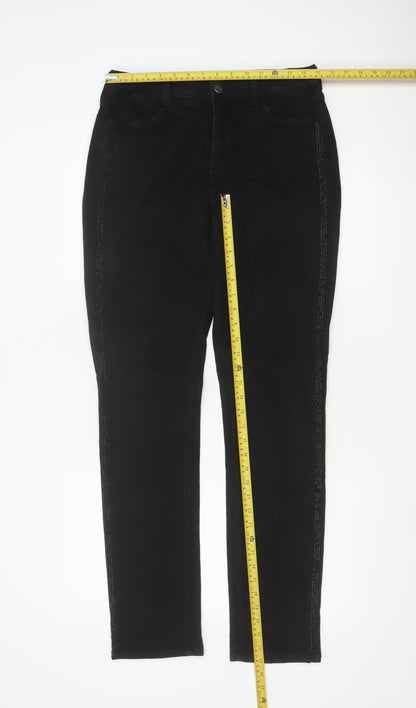NYDJ Women’s Black UK 14 High Rise Skinny Rhinestone Jeans