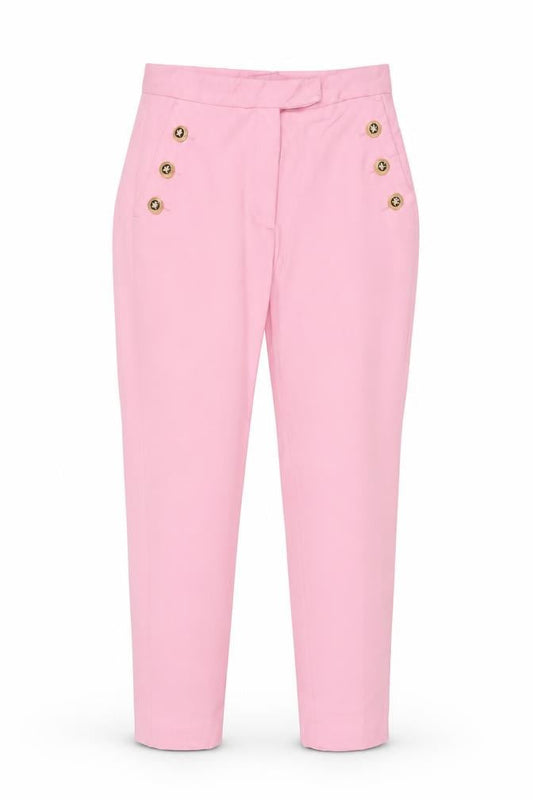 Zara Women Pink Size 8 High Rise Tapered Button Detail Trousers