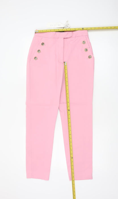 Zara Women Pink Size 8 High Rise Tapered Button Detail Trousers