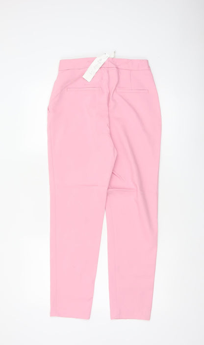 Zara Women Pink Size 8 High Rise Tapered Button Detail Trousers