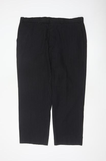 Marks & Spencer Men’s Navy Pinstripe Dress Trousers 40in 29in