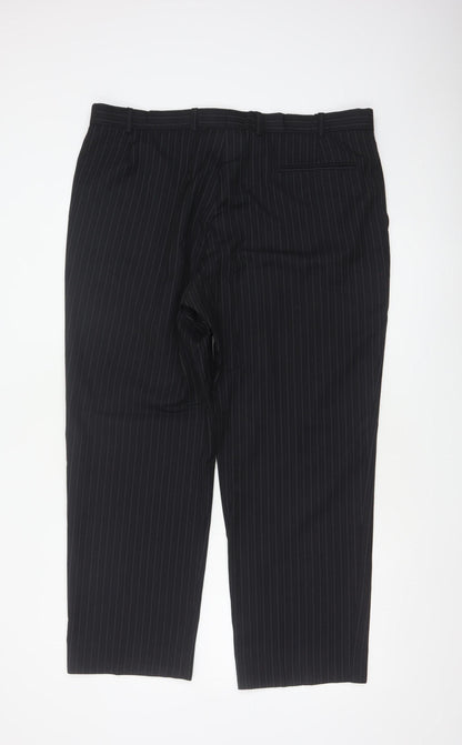 Marks & Spencer Men’s Navy Pinstripe Dress Trousers 40in 29in