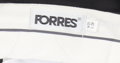 Korres Men Black W31 L39 Wool Blend Pleated Pinstripe Dress Trousers