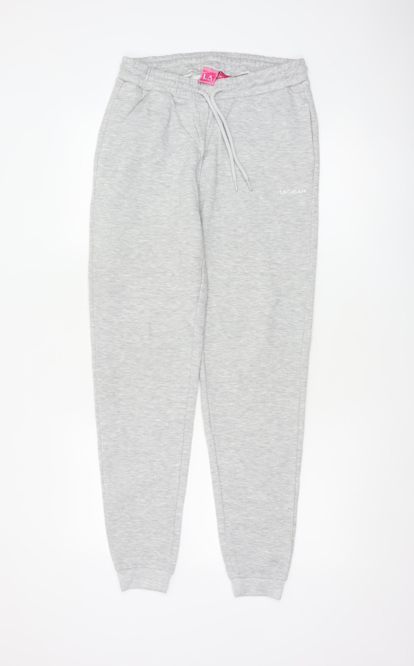 L.A. Gear Women Grey UK 6 Tapered Cuffed Fleece Jogger Sweatpants
