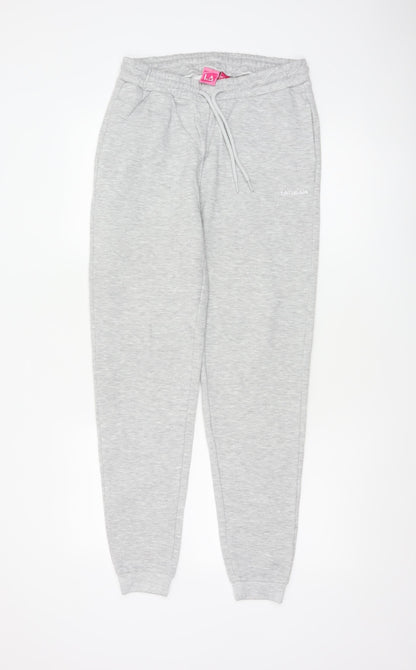 L.A. Gear Women Grey UK 6 Tapered Cuffed Fleece Jogger Sweatpants