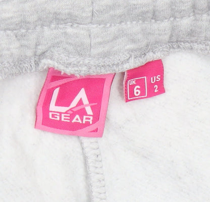 L.A. Gear Women Grey UK 6 Tapered Cuffed Fleece Jogger Sweatpants