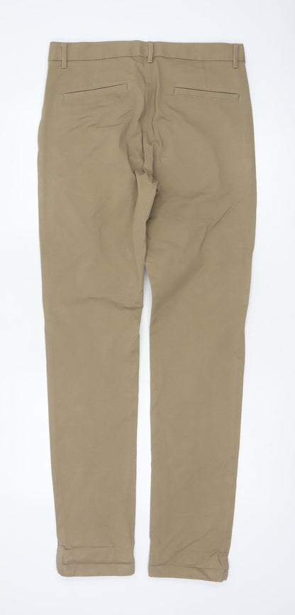 Marks and Spencer Men's Beige 32 Slim Ultimate Chino Cotton Stretch Trousers
