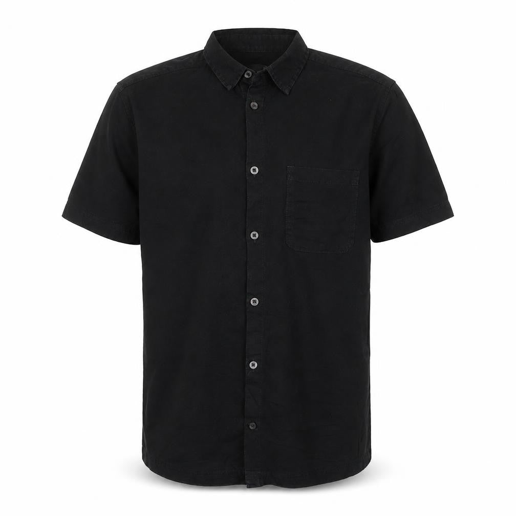 Next SP Men's Black M Short Sleeve Cotton Button-Up Pocket Shirt
