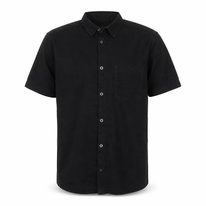 Next SP Men's Black M Short Sleeve Cotton Button-Up Pocket Shirt