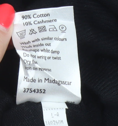 John Lewis Men’s Black Cotton Cashmere Crew Neck Jumper Size L