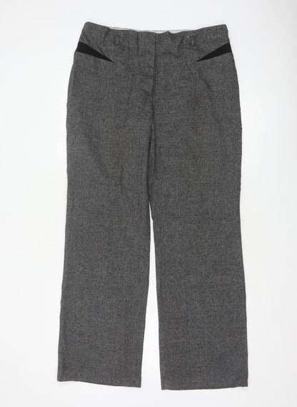 Next Women’s Grey Straight Leg Dress Trousers Size 12 Regular