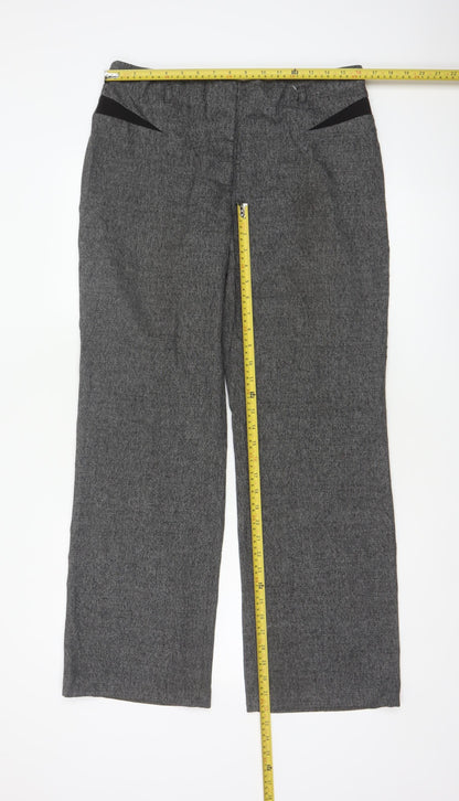 Next Women’s Grey Straight Leg Dress Trousers Size 12 Regular