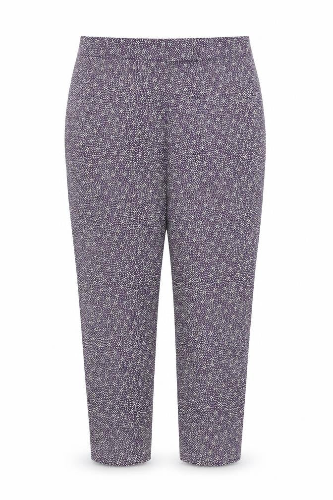 Marks & Spencer Women Purple Geometric Print Tapered Trousers UK 12