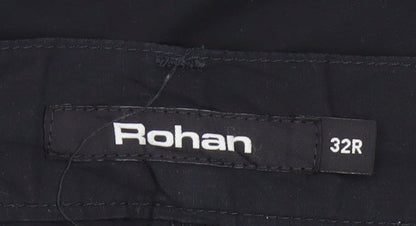 Rohan Men’s Black 32R Cargo Trousers Straight Leg Multi Pocket