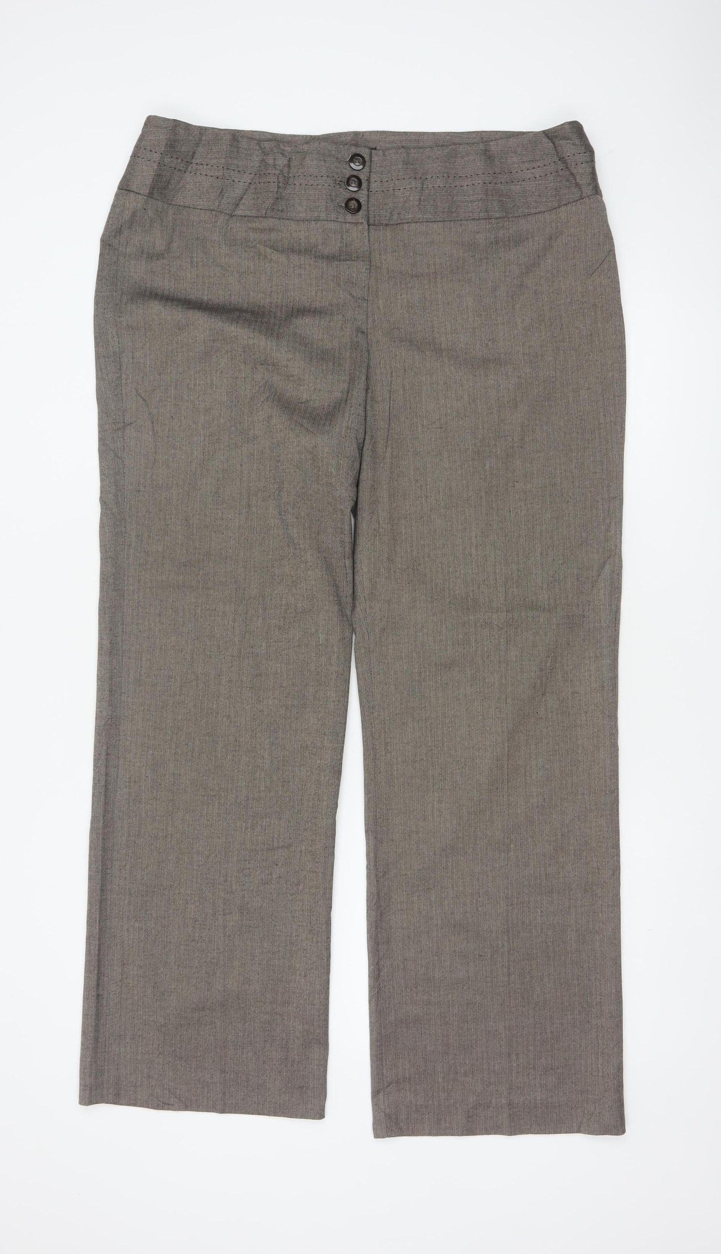 Marks and Spencer Autograph Women Brown UK 18 Straight Dress Trousers