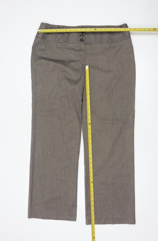 Marks and Spencer Autograph Women Brown UK 18 Straight Dress Trousers