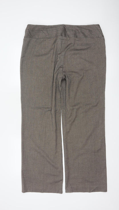Marks and Spencer Autograph Women Brown UK 18 Straight Dress Trousers