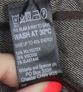 Marks and Spencer Autograph Women Brown UK 18 Straight Dress Trousers