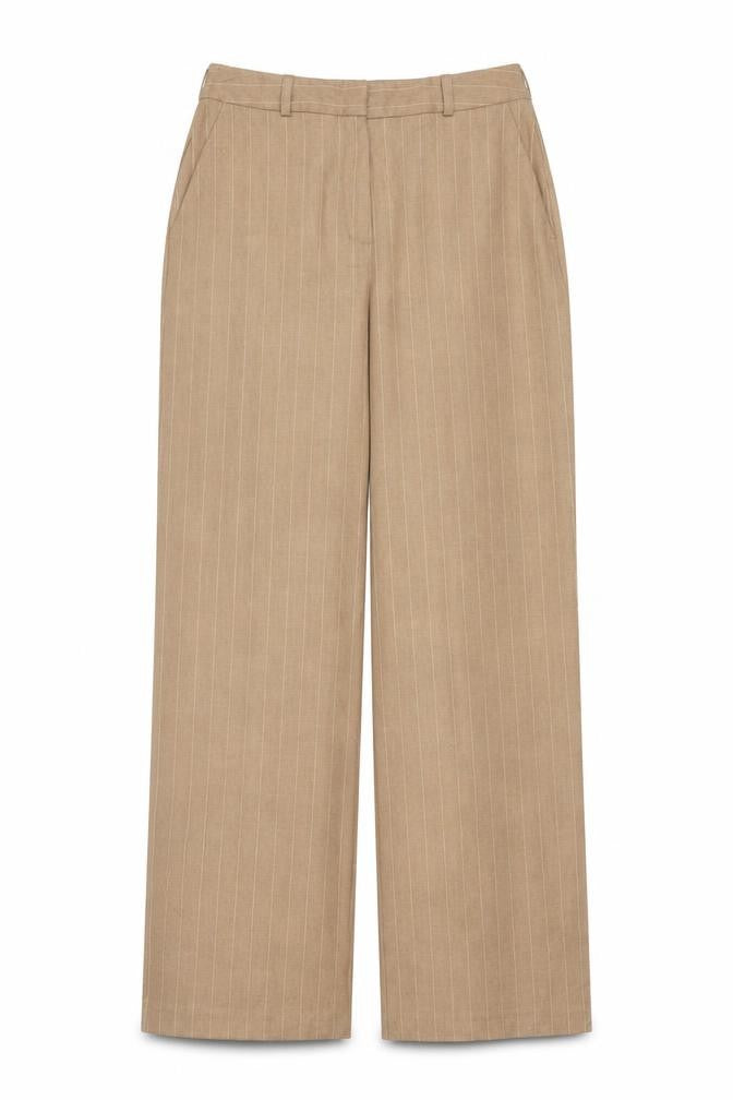 Primark Rita Ora x Primark Women Beige Pinstripe Tailored Trousers UK 8