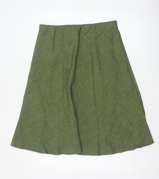 Honor Millburn Women’s Green UK 16 A-Line Midi Lined Skirt
