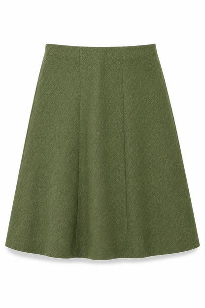 Front view of Honor Millburn Women’s Green UK 16 A-Line Midi Lined Skirt