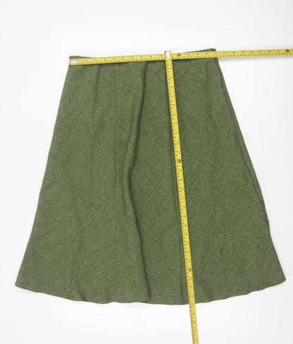 Honor Millburn Women’s Green UK 16 A-Line Midi Lined Skirt