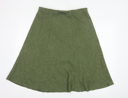 Honor Millburn Women’s Green UK 16 A-Line Midi Lined Skirt