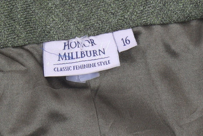 Honor Millburn Women’s Green UK 16 A-Line Midi Lined Skirt