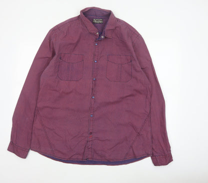 Burton Men’s Red XL Geometric Print Cotton Long Sleeve Button-Up Shirt