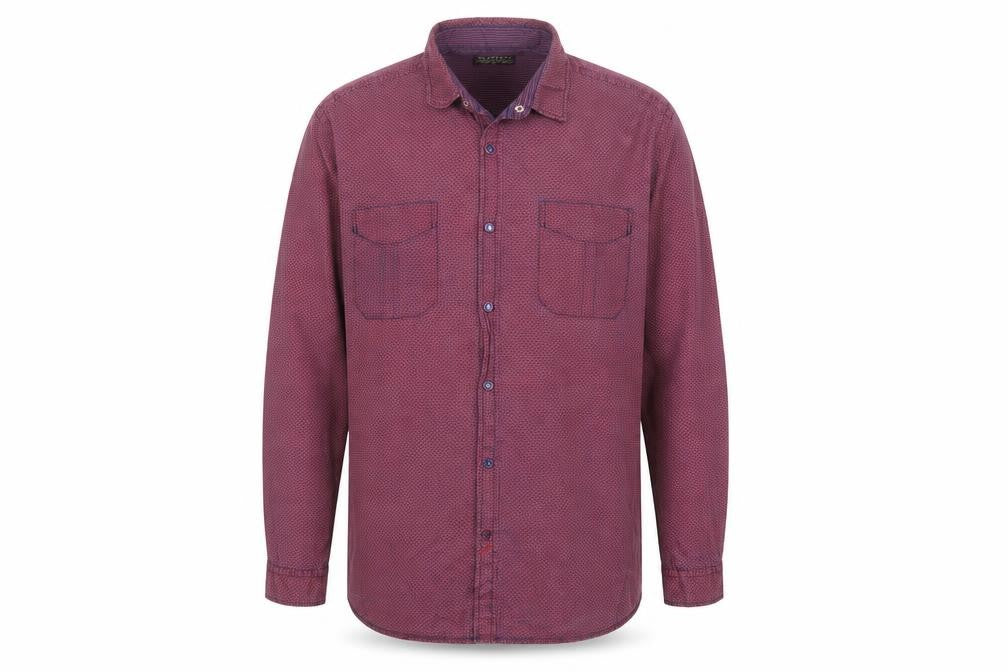 Burton Men’s Red XL Geometric Print Cotton Long Sleeve Button-Up Shirt