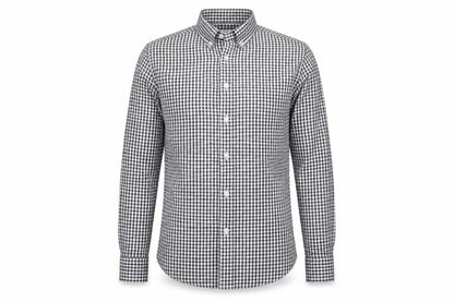 Reiss Men’s Black White Check Slim Fit Cotton Button-Down Shirt S